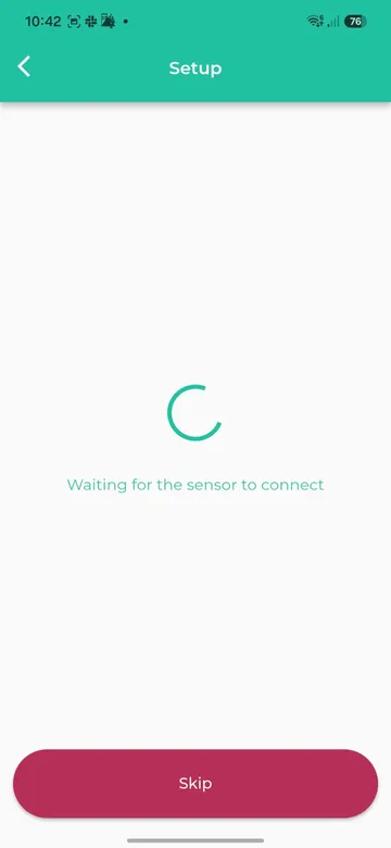 Waiting for the sensor to connect screen