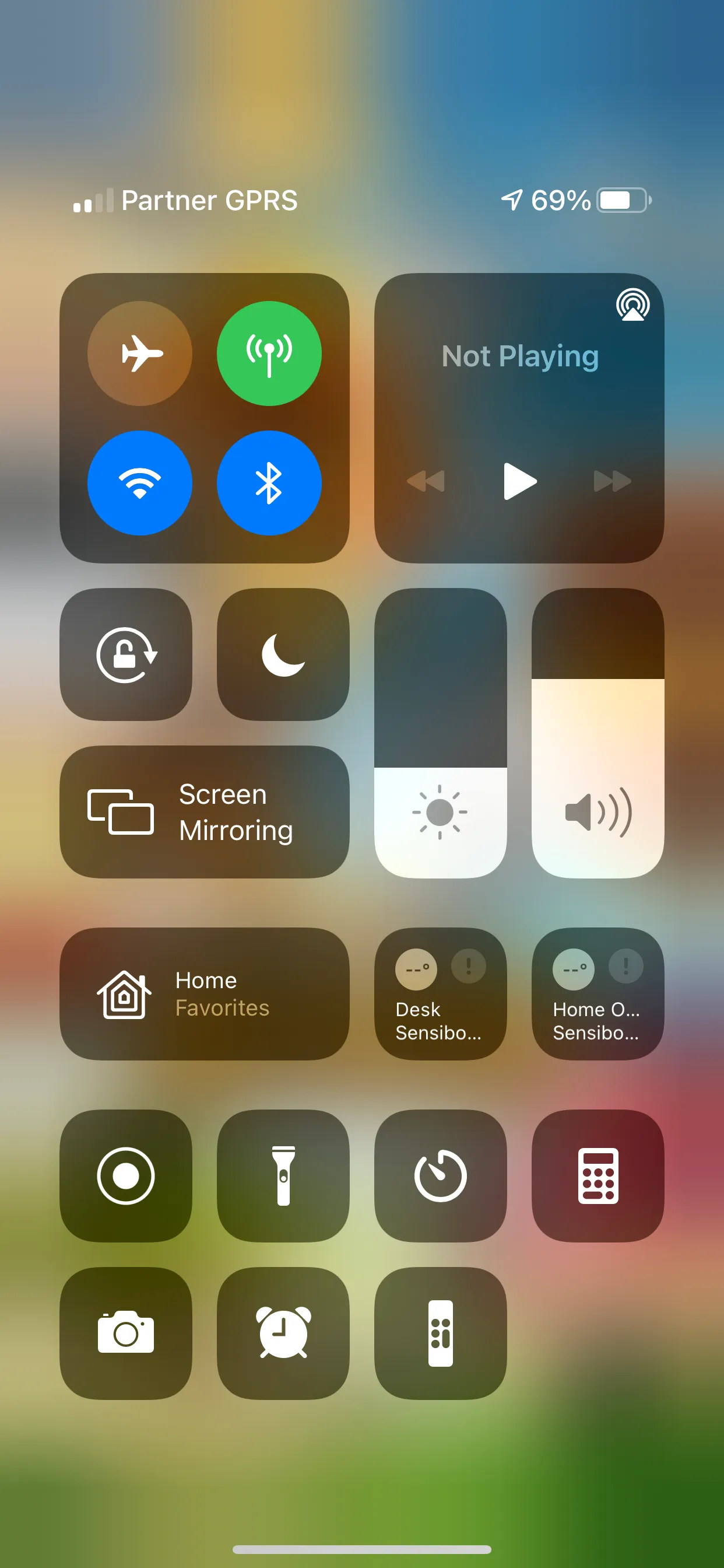 Home screen controls