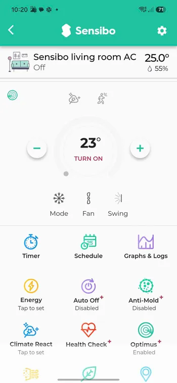 Tap Schedule on the room control screen.
